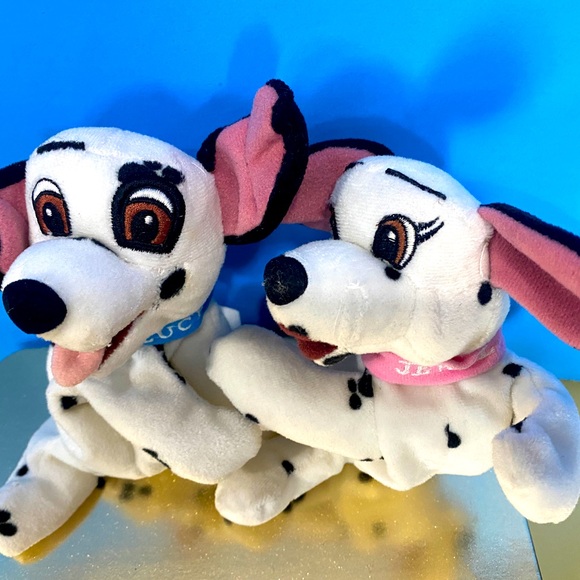 DISNEY STORE 90s COLLECTIBLE 101 DALMATIANS BEAN BAG PLUSH LUCKY & JEWEL PUPPIES - Picture 3 of 16